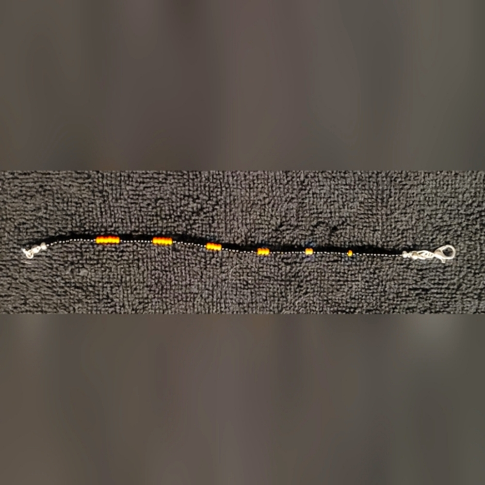 Black and Orange Beaded Necklace